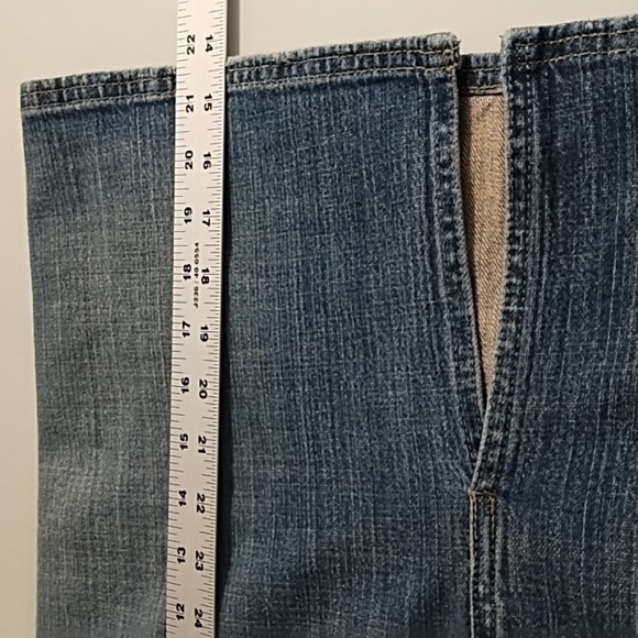 Vintage Y2K Stretch Denim Button Front Back Slit Skirt with a Touch of Bling 7/8 - Picture 7 of 10